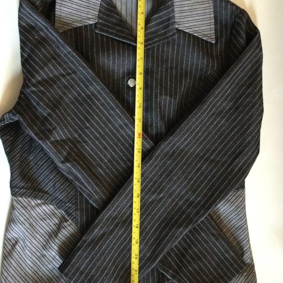 Cloarice Paris 2 pcs jacket and skirt suit 2P made in France black white strips - Picture 9 of 13